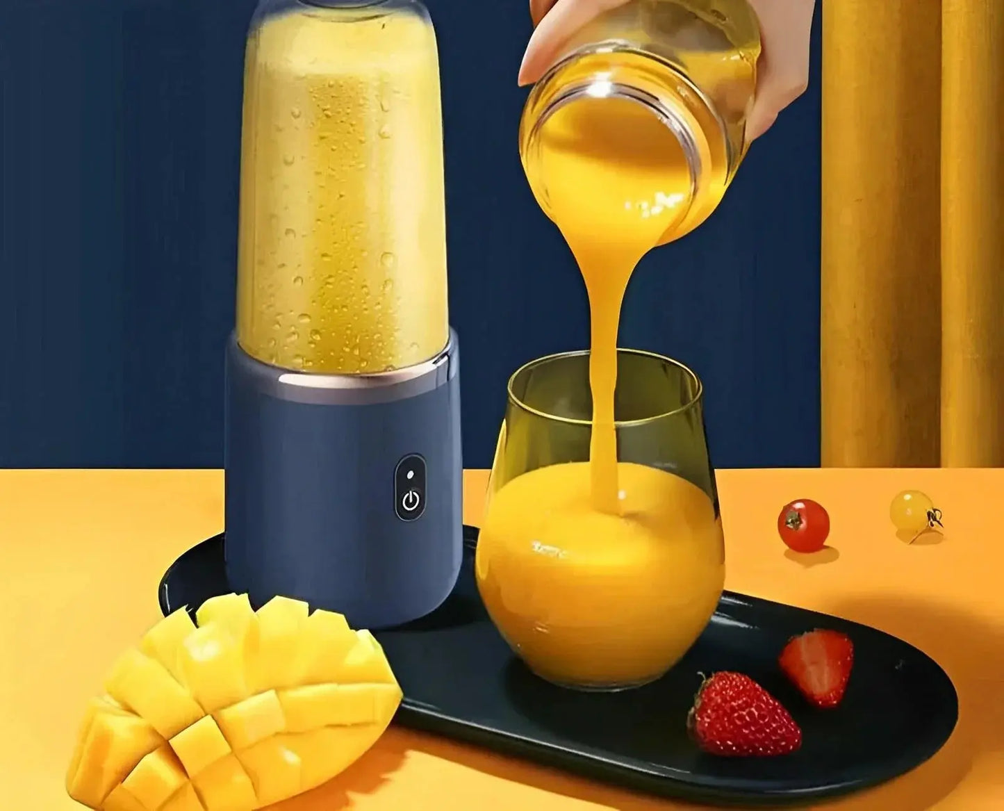 Effortless Smoothie Maker - Compact Electric Juicer with Stainless Steel Blades for Perfect Fruit Blending - Homavendi