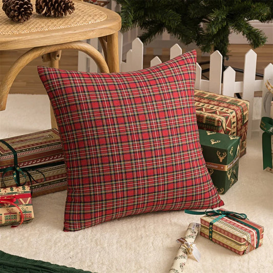 Cozy Scottish Tartan Plaid Throw Pillow Covers for a Touch of Elegance