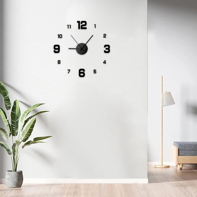 Chic Frameless DIY Wall Clock Decal - Embrace Silent Sophistication for Your Home - Homavendi