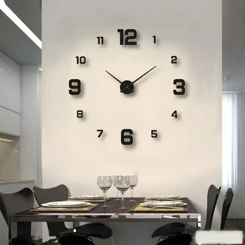 Chic Frameless DIY Wall Clock Decal - Embrace Silent Sophistication for Your Home - Homavendi