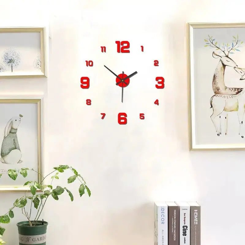 Chic Frameless DIY Wall Clock Decal - Embrace Silent Sophistication for Your Home - Homavendi