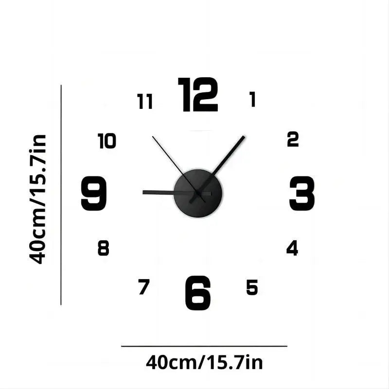 Chic Frameless DIY Wall Clock Decal - Embrace Silent Sophistication for Your Home - Homavendi