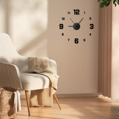 Chic Frameless DIY Wall Clock Decal - Embrace Silent Sophistication for Your Home - Homavendi